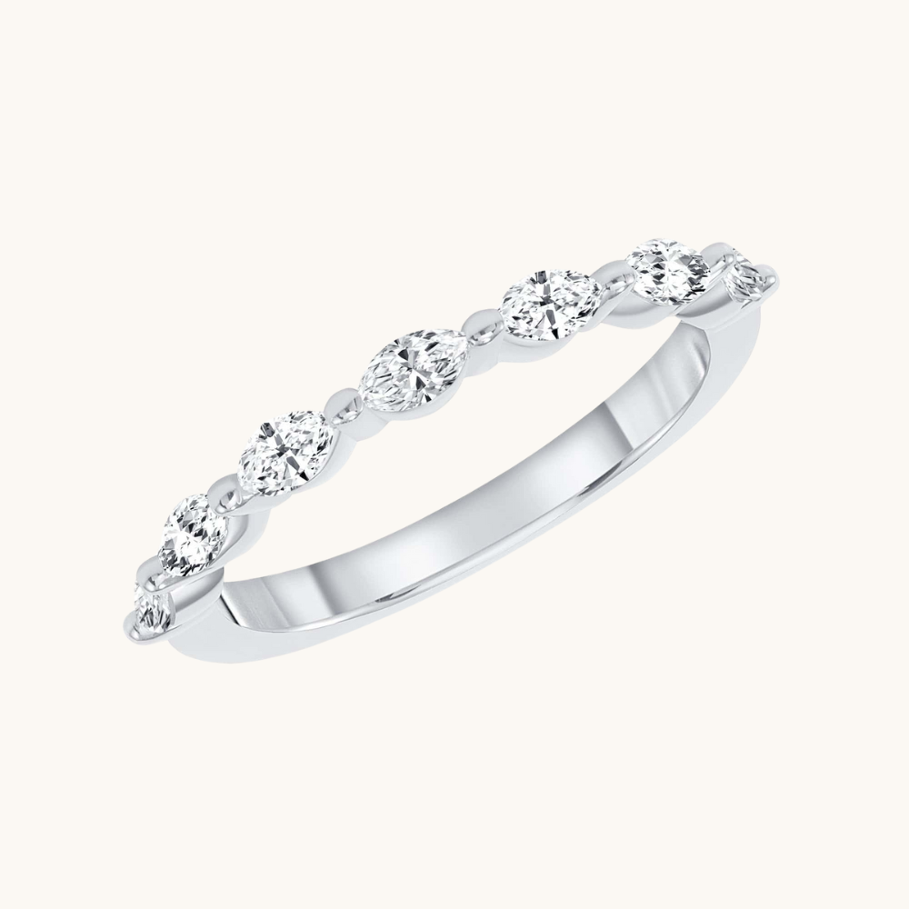 Marquise Diamond Shared Prong Band - Happy Jewelers Fine Jewelry Lifetime Warranty