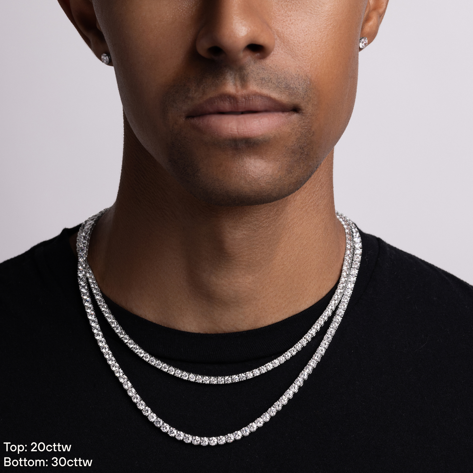 Men's Natural Diamond Tennis Necklace - Happy Jewelers Fine Jewelry Lifetime Warranty