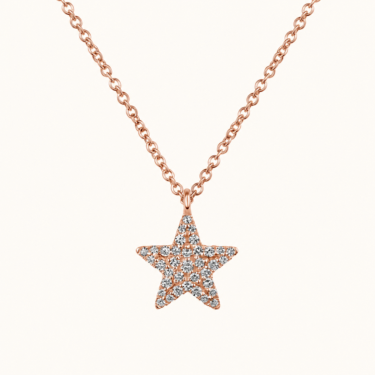 Mini Pave Diamond Star Necklace