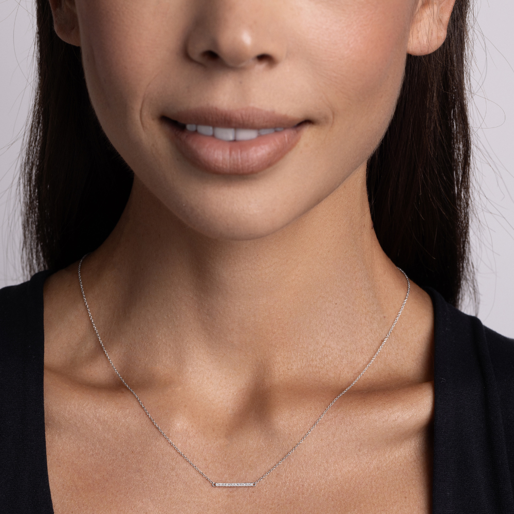 Mini Diamond Bar Necklace - Happy Jewelers Fine Jewelry Lifetime Warranty