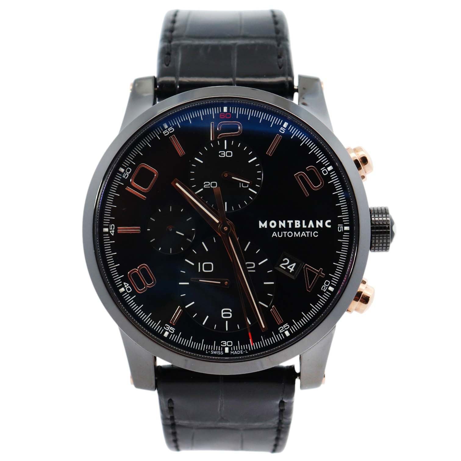 Montblanc Time Walker 43mm Black Dial Watch Ref# 105805 - Happy Jewelers Fine Jewelry Lifetime Warranty