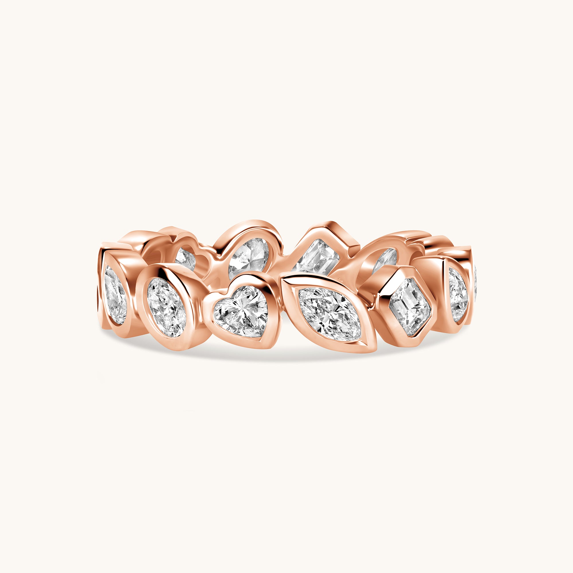 Rose Gold Multi-Diamond Bezel Eternity Band