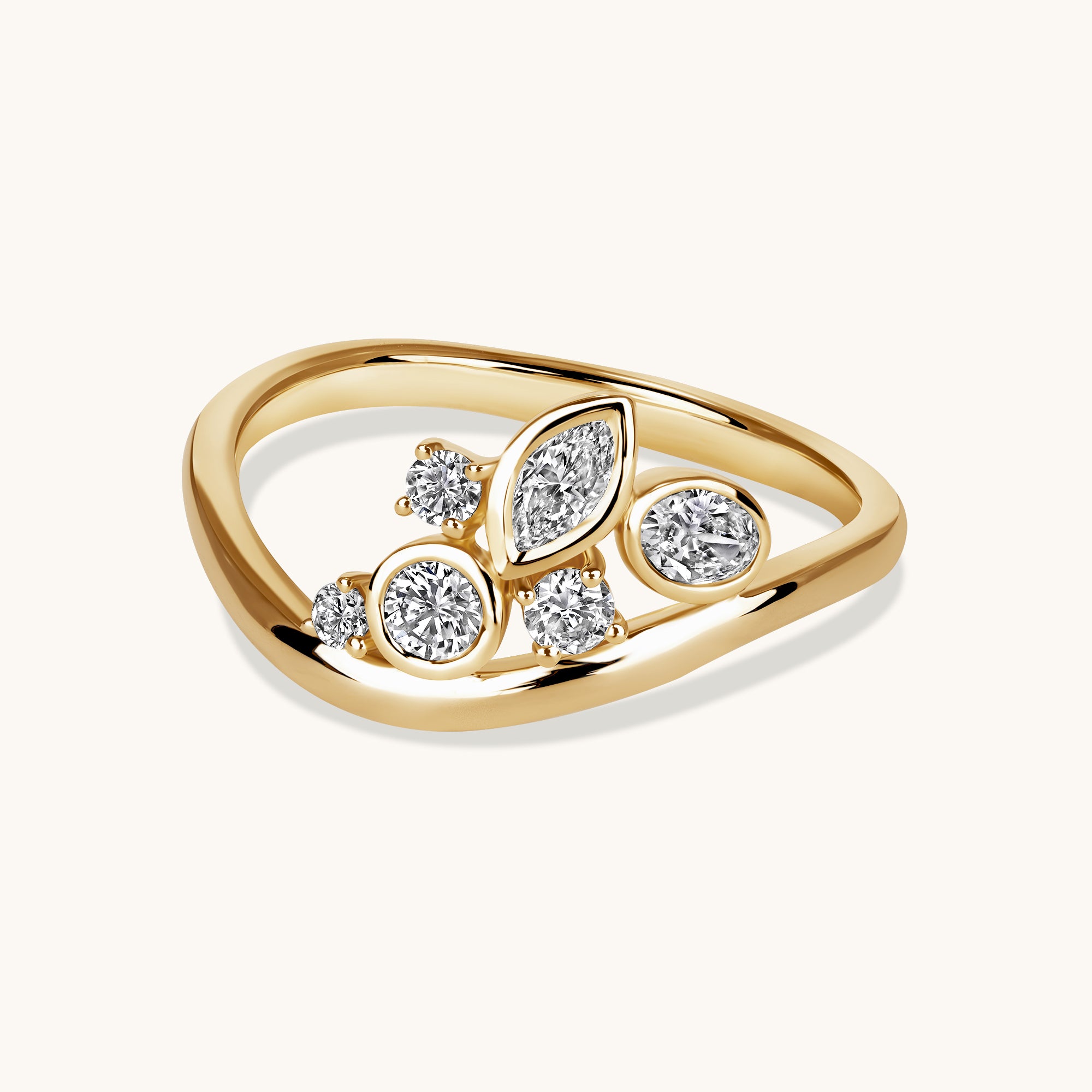 Multi-Diamond Bezel Motion Ring