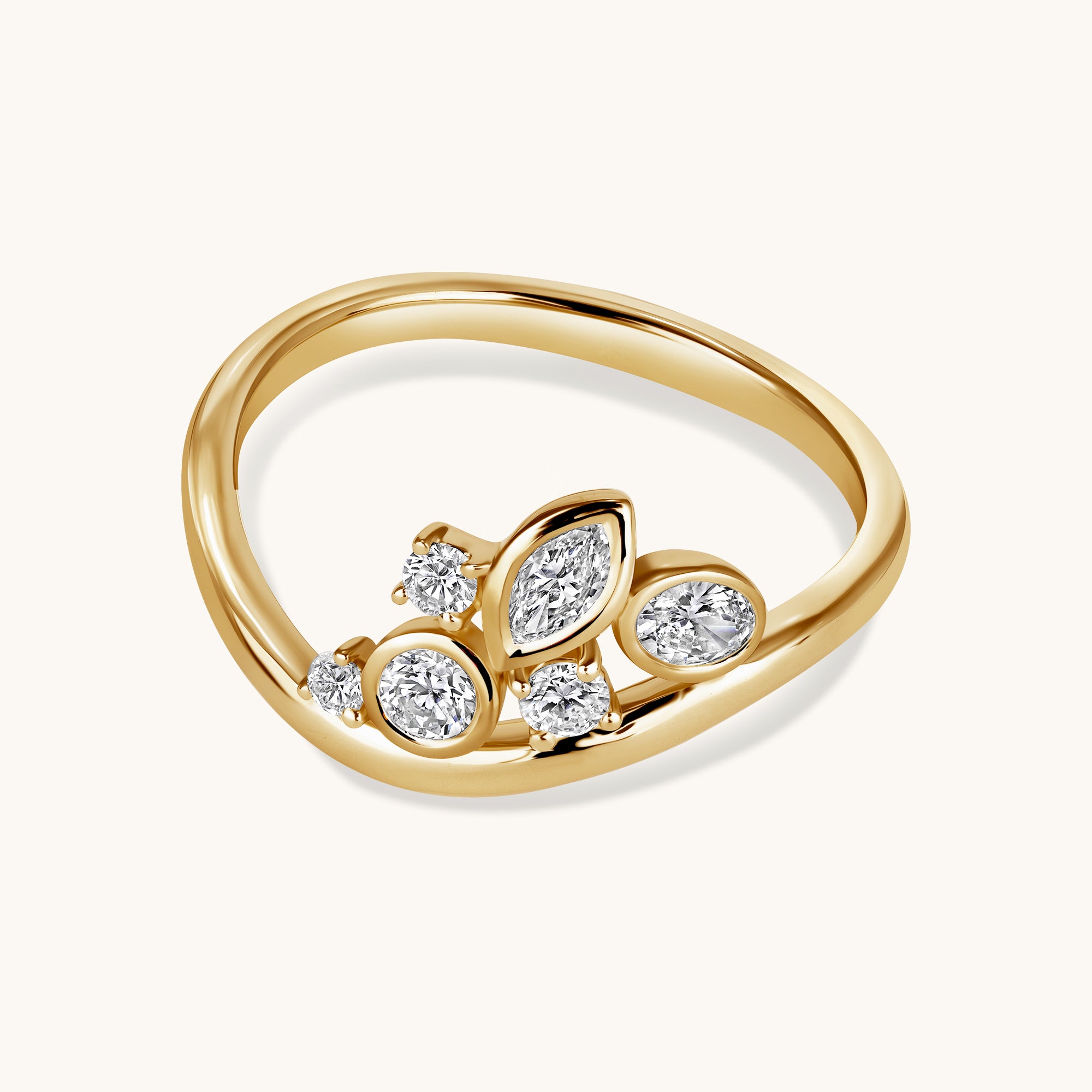 Multi-Diamond Bezel Motion Ring