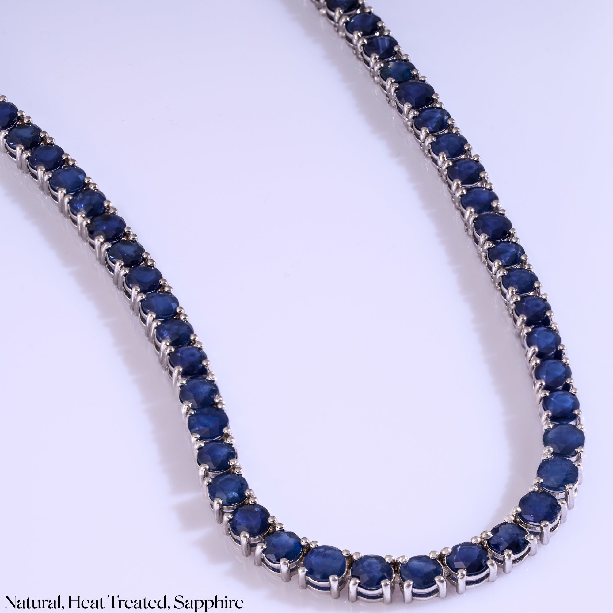 Blue Sapphire Tennis Necklace