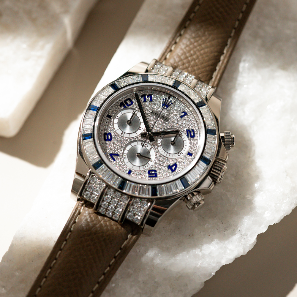 Rolex Daytona 40mm Pave Dial Watch Ref# 116599SA - Happy Jewelers Fine Jewelry Lifetime Warranty