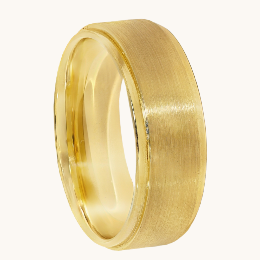 Men's Brushed Beveled Edge Band - Happy Jewelers Fine Jewelry Lifetime Warranty