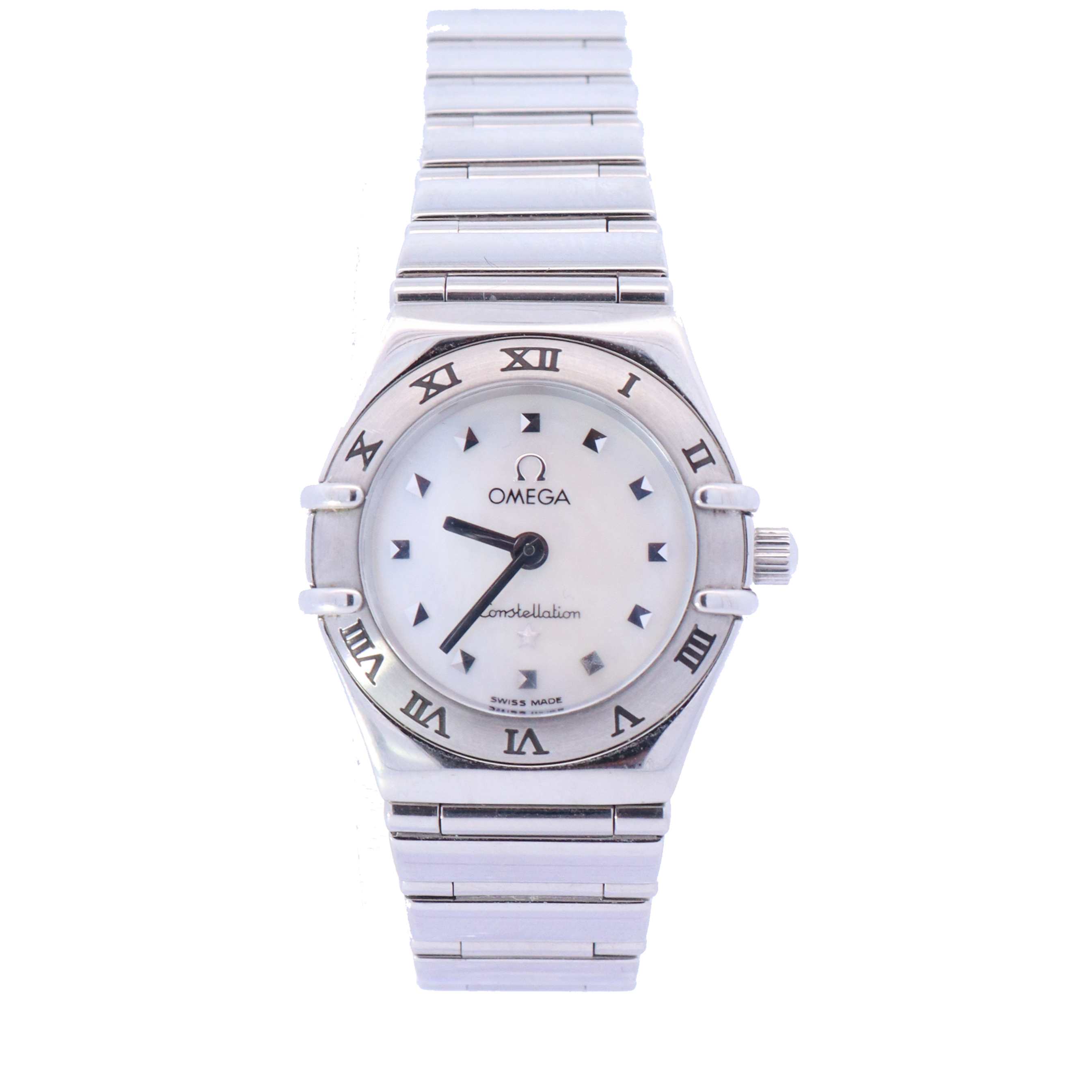 Omega Constellation Stainless Steel 25mm White MOP Dial Watch | Ref# 131.10.25.60.55.001 - Happy Jewelers Fine Jewelry Lifetime Warranty