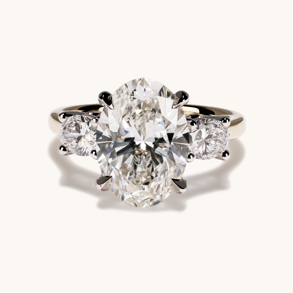 4.13 Oval Lab Diamond 3-Stone Engagement Ring - Happy Jewelers Fine Jewelry Lifetime Warranty