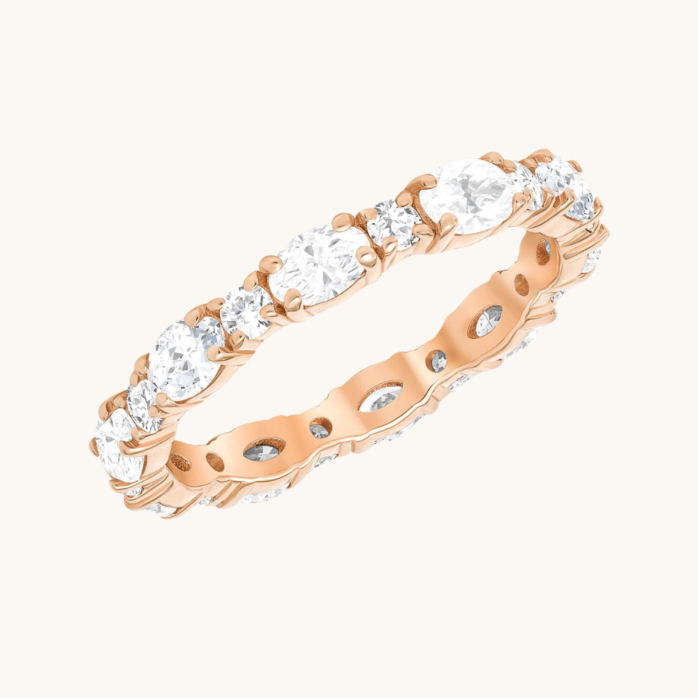 Oval + Round Diamond Eternity Band - Happy Jewelers Fine Jewelry Lifetime Warranty