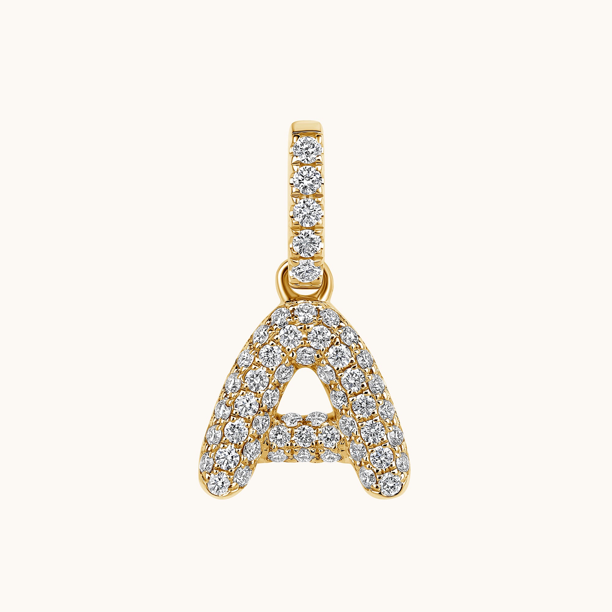 Pave Diamond Bubble Initial Pendant - Happy Jewelers Fine Jewelry Lifetime Warranty