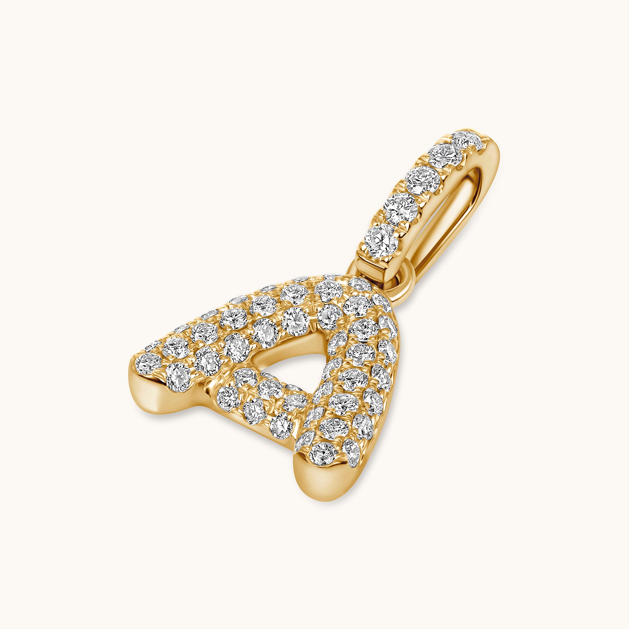 Pave Diamond Bubble Initial Pendant - Happy Jewelers Fine Jewelry Lifetime Warranty
