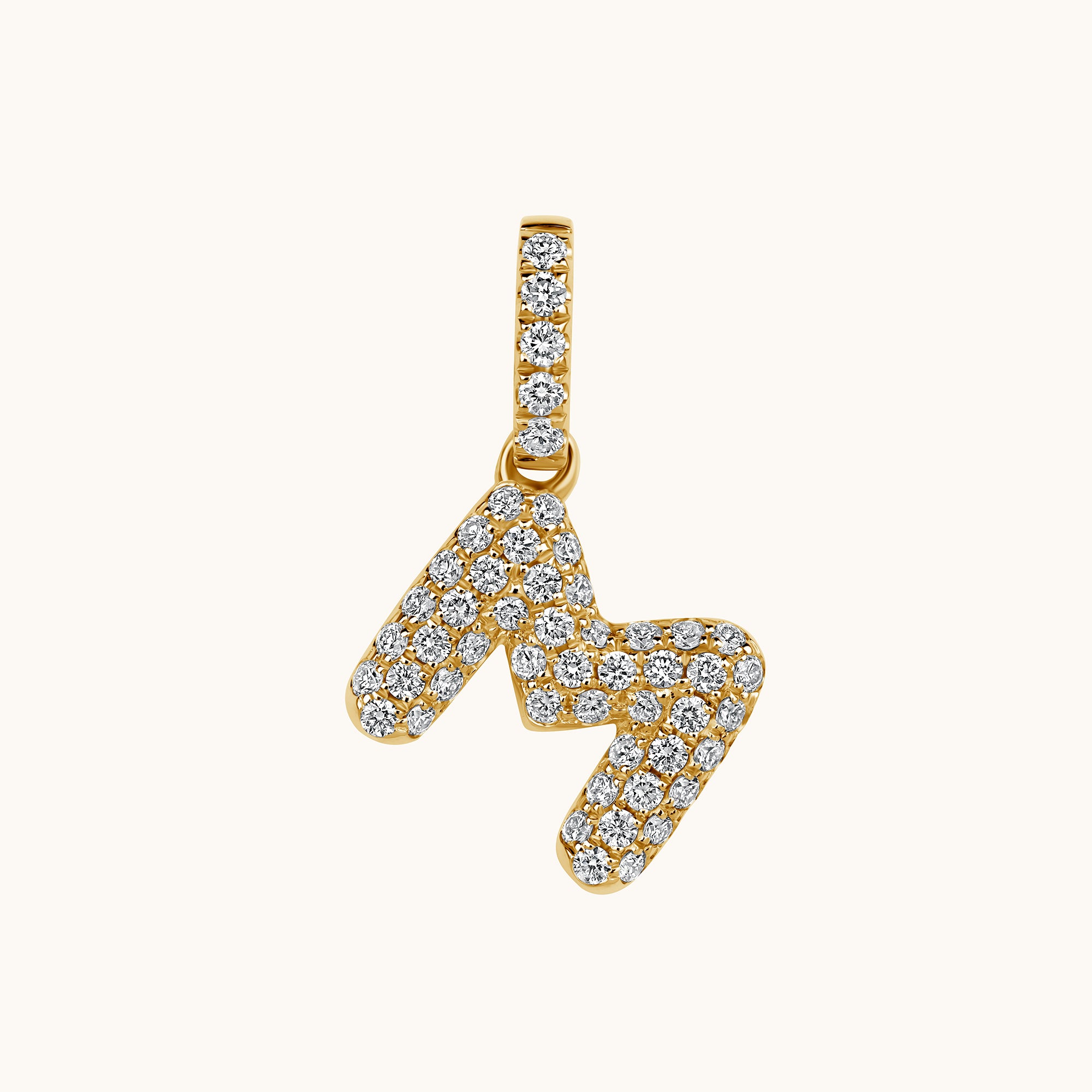 Pave Diamond Bubble Initial Pendant - Happy Jewelers Fine Jewelry Lifetime Warranty