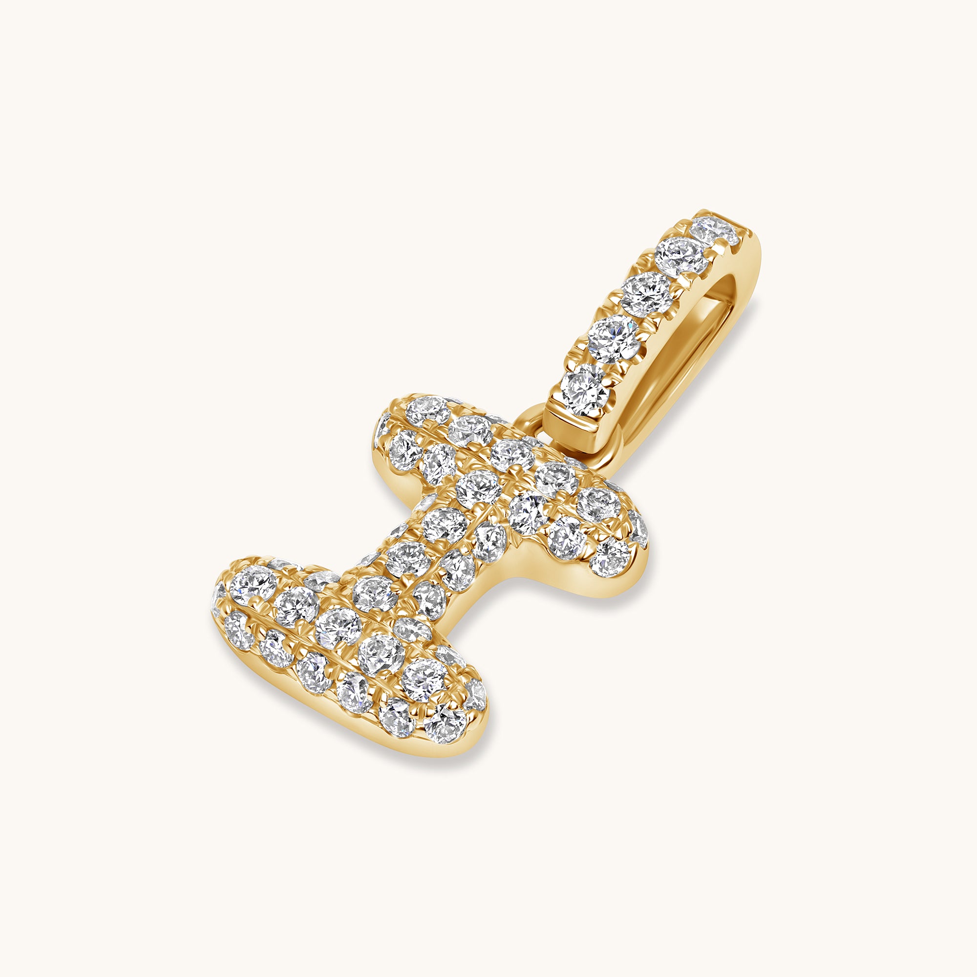 Pave Diamond Bubble Initial Pendant - Happy Jewelers Fine Jewelry Lifetime Warranty