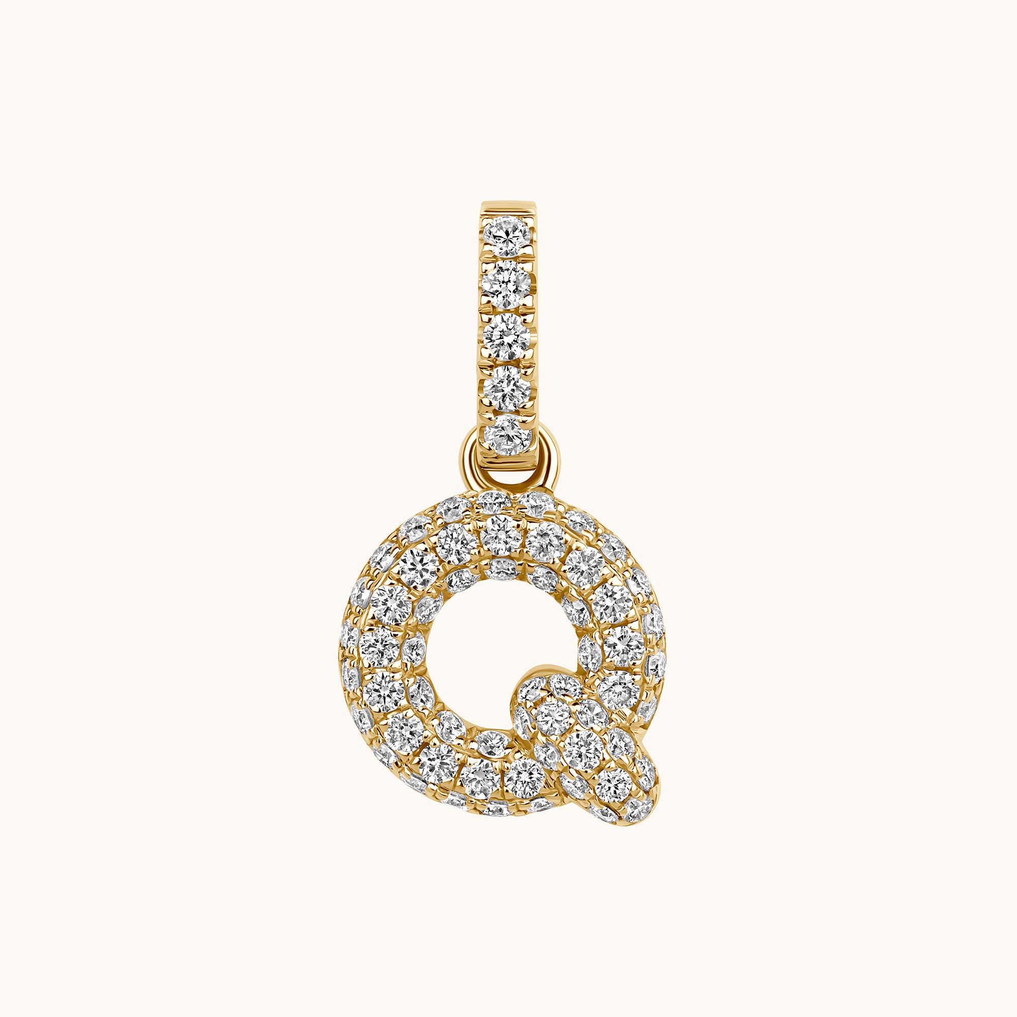 Pave Diamond Bubble Initial Pendant - Happy Jewelers Fine Jewelry Lifetime Warranty