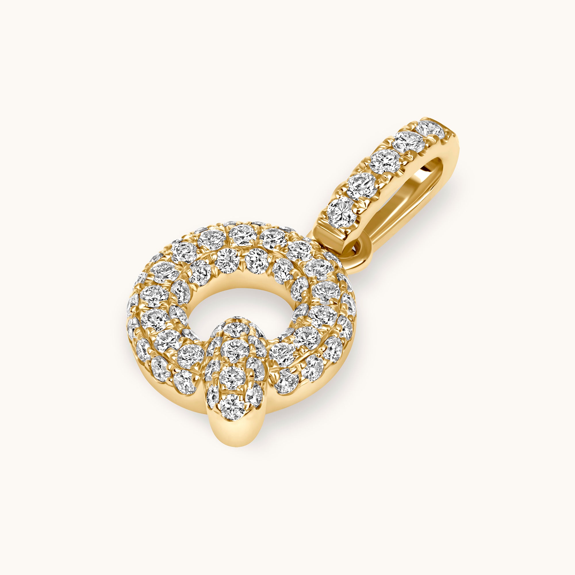 Pave Diamond Bubble Initial Pendant - Happy Jewelers Fine Jewelry Lifetime Warranty