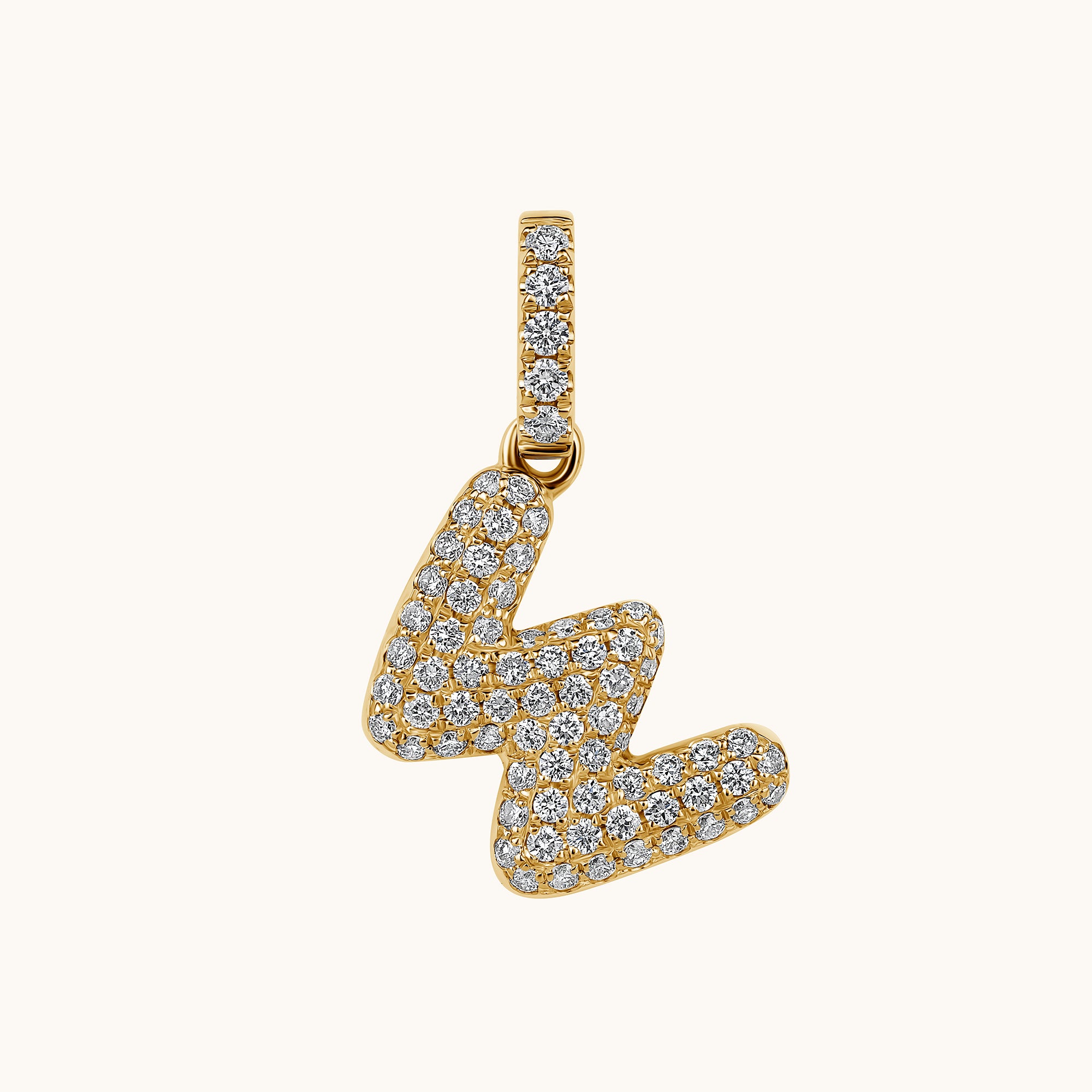 Pave Diamond Bubble Initial Pendant - Happy Jewelers Fine Jewelry Lifetime Warranty