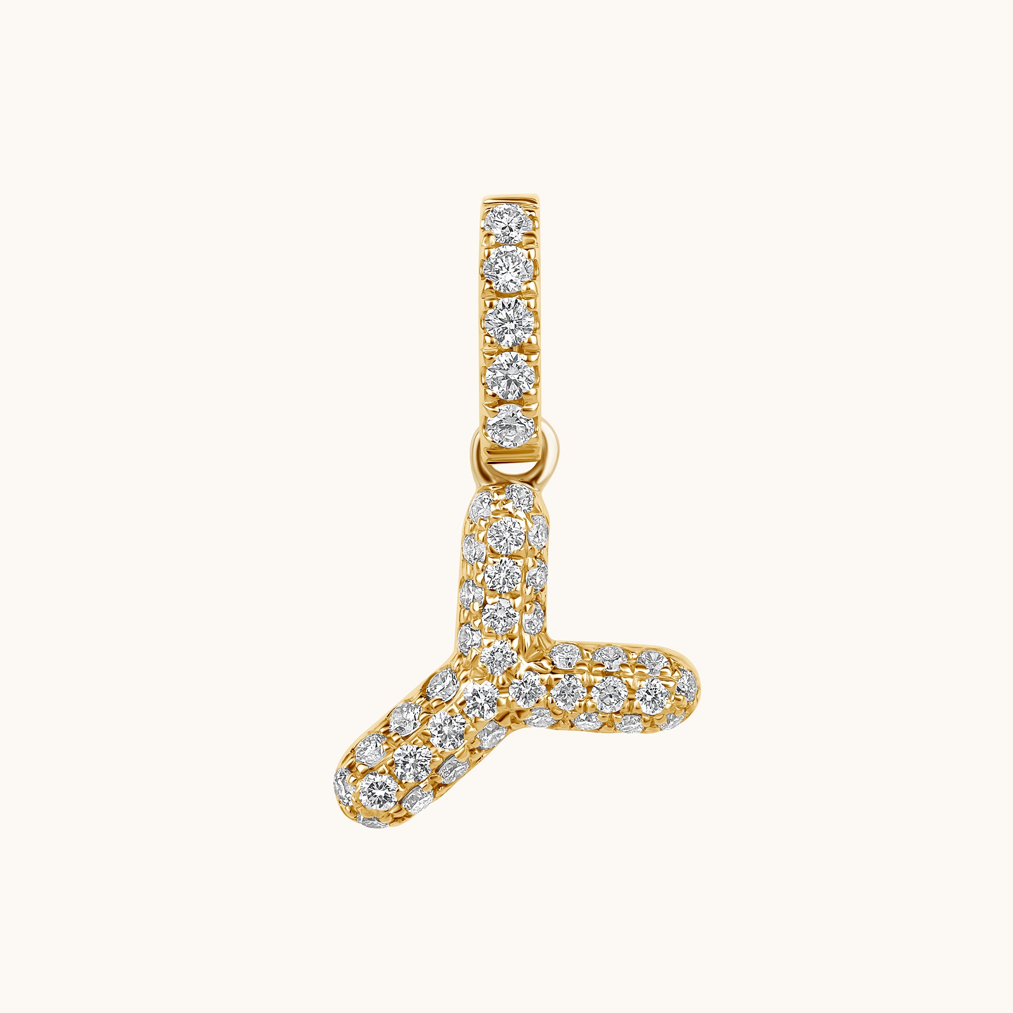 Pave Diamond Bubble Initial Pendant - Happy Jewelers Fine Jewelry Lifetime Warranty