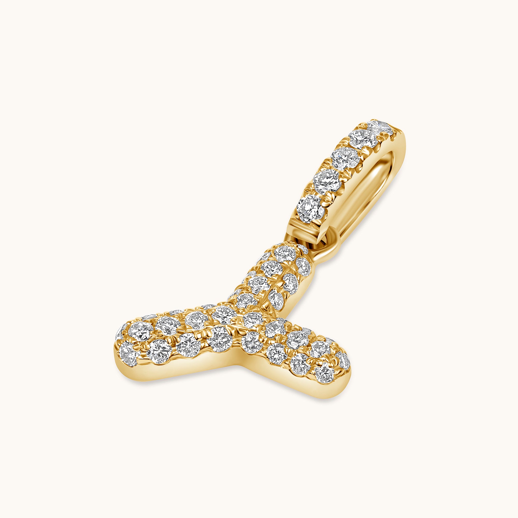 Pave Diamond Bubble Initial Pendant - Happy Jewelers Fine Jewelry Lifetime Warranty