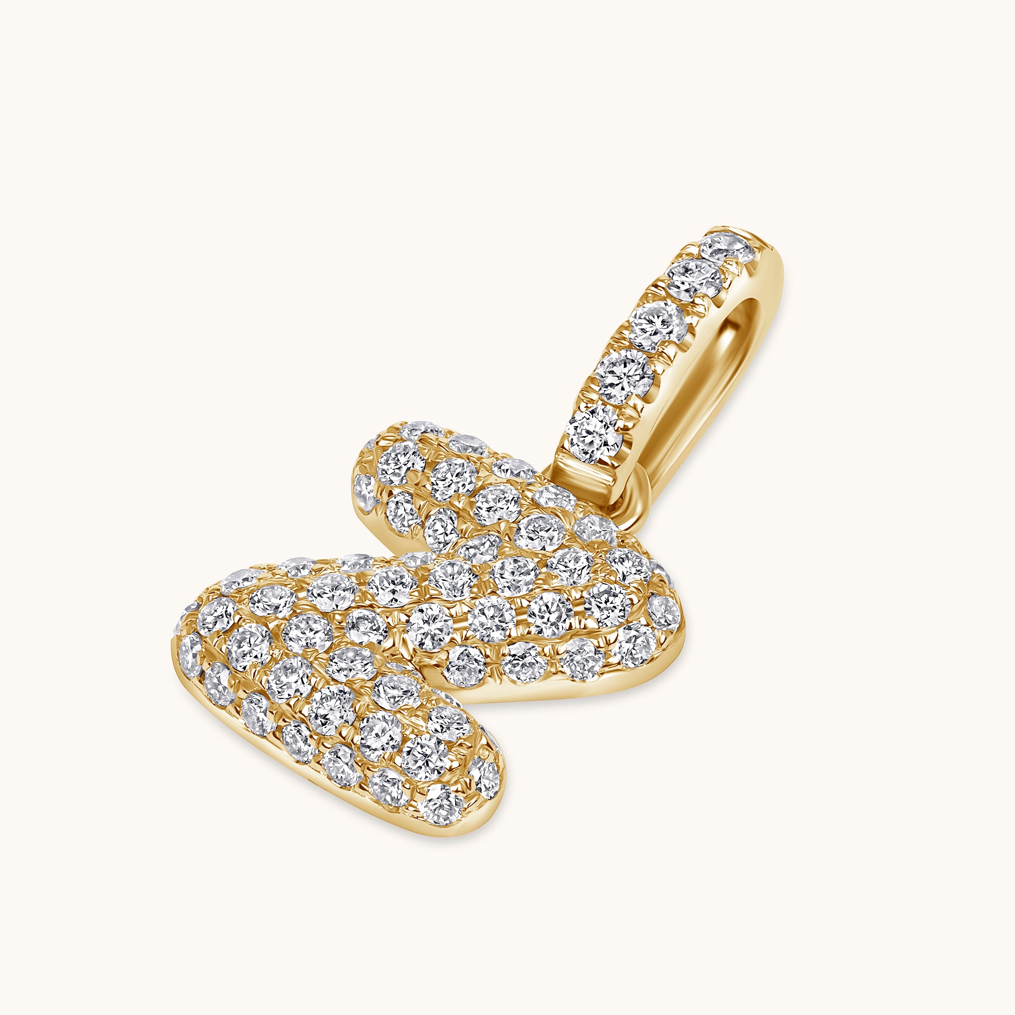 Pave Diamond Bubble Initial Pendant - Happy Jewelers Fine Jewelry Lifetime Warranty