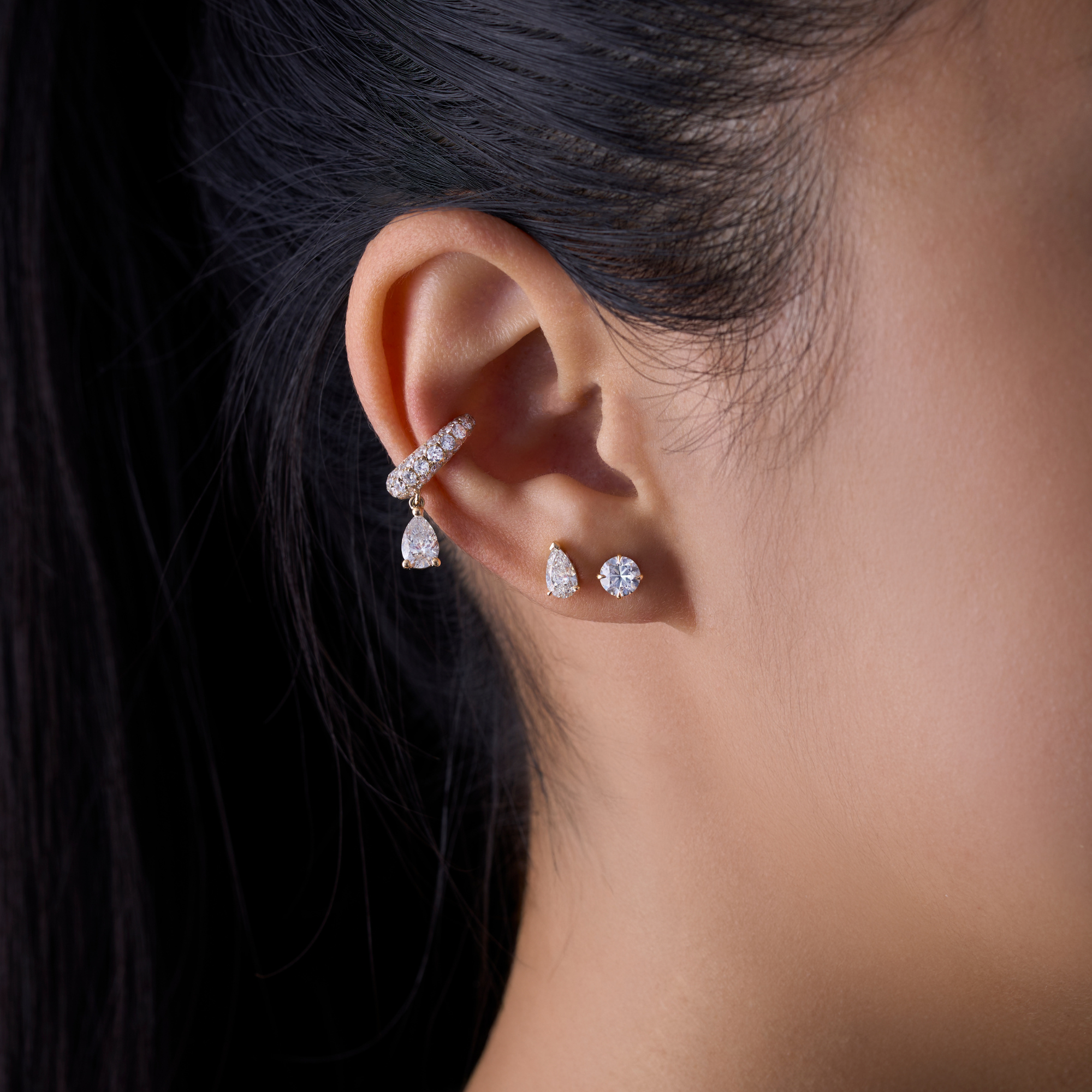 Pear Lab Diamond Stud Earrings - Happy Jewelers Fine Jewelry Lifetime Warranty