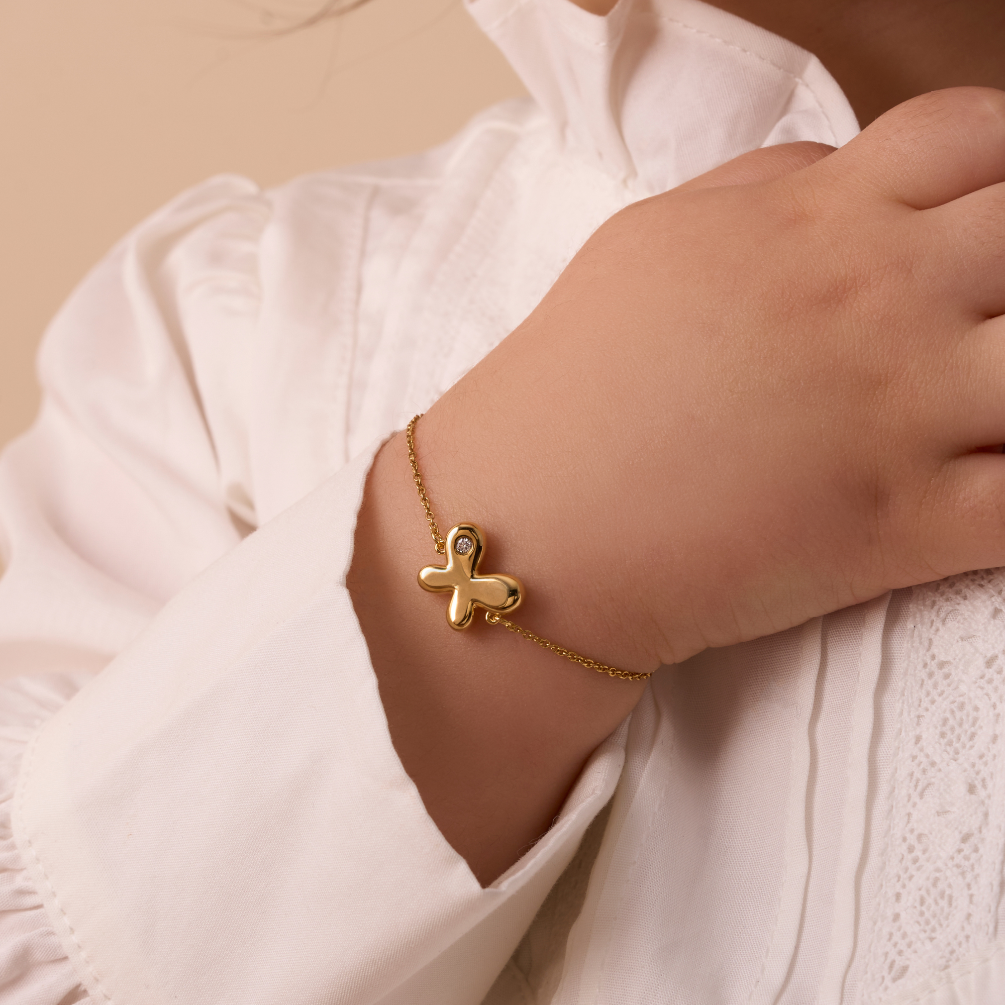 Kid's Diamond Bubble Butterfly Bracelet - Happy Jewelers Fine Jewelry Lifetime Warranty