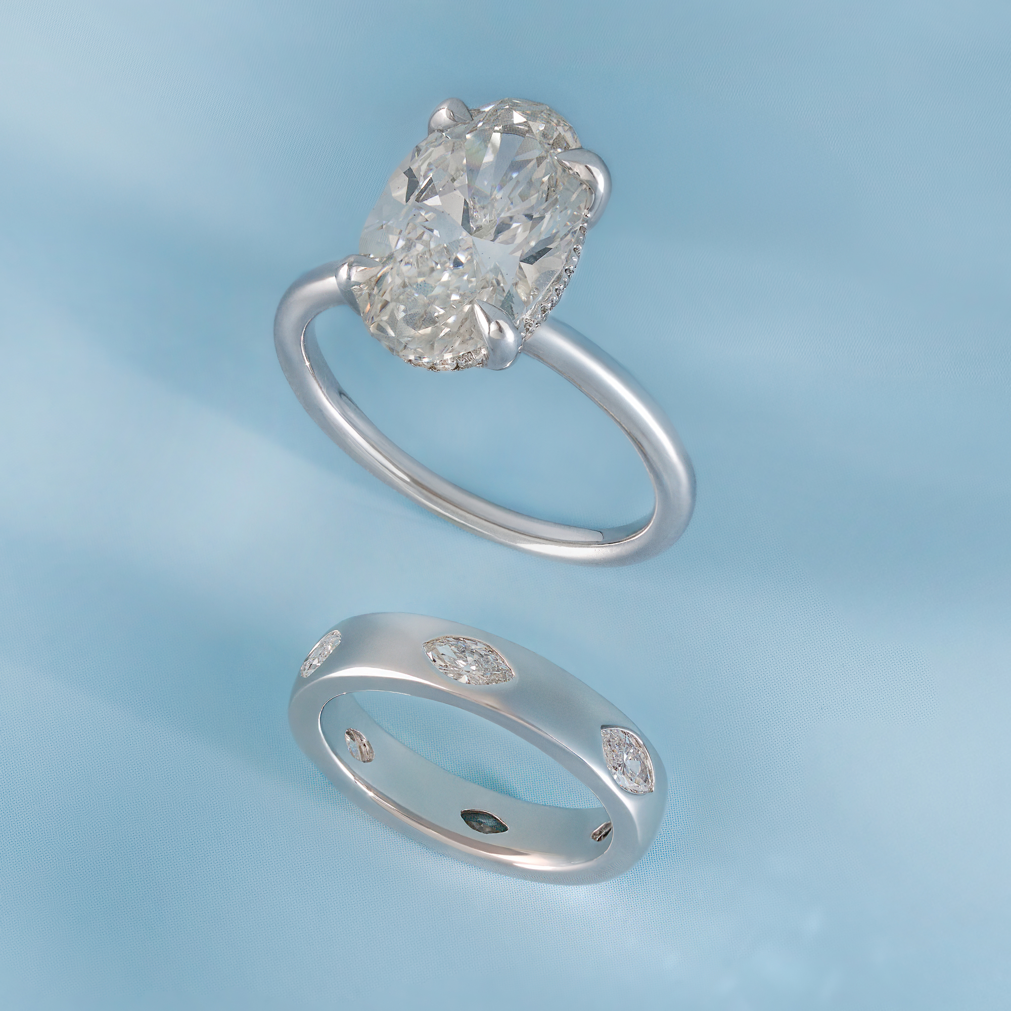 Diamond Marquise Inlay Band - Happy Jewelers Fine Jewelry Lifetime Warranty