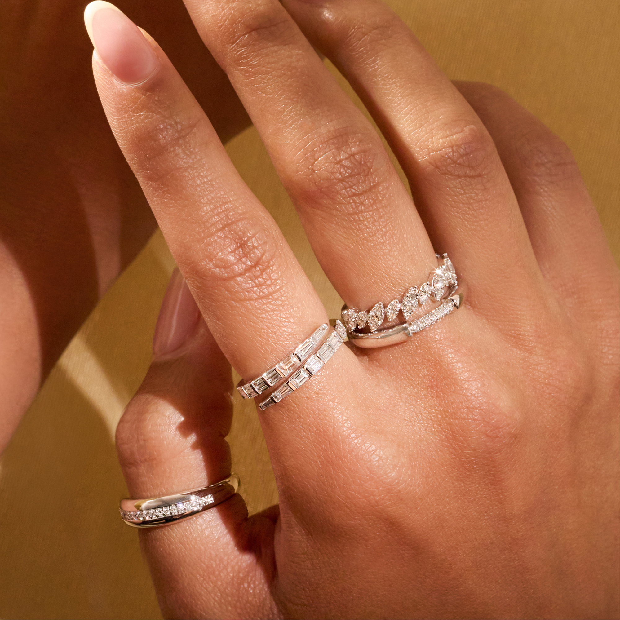 Diamond Slanted Marquise Illusion Band - Happy Jewelers Fine Jewelry Lifetime Warranty