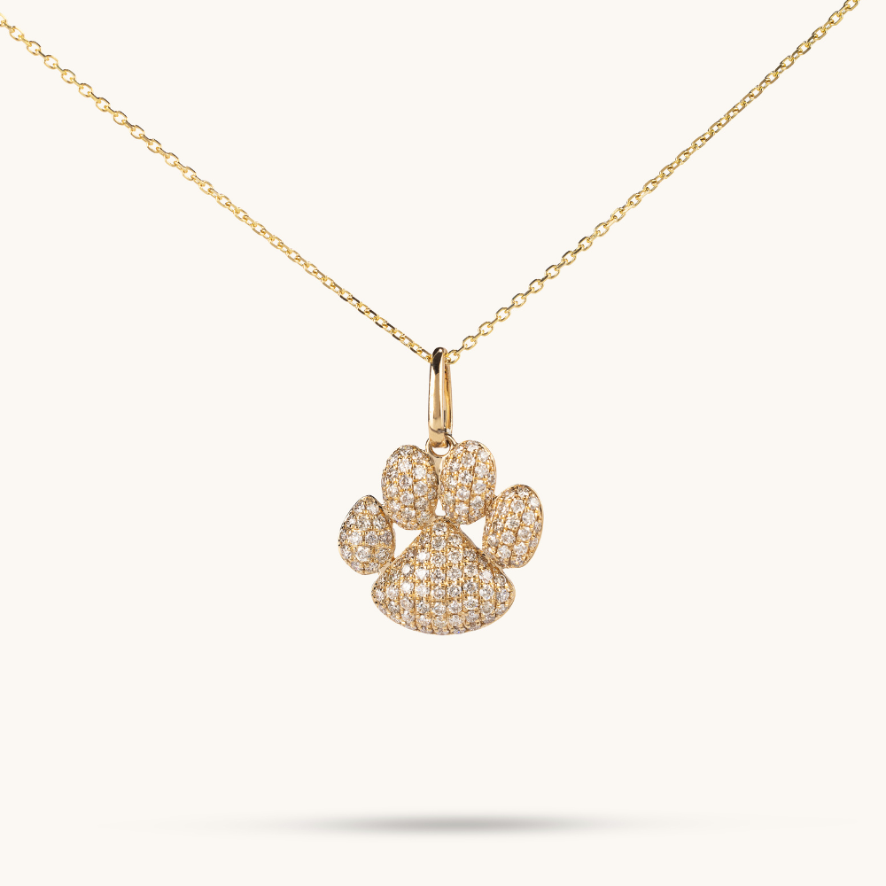 Diamond Paw Print Necklace - Happy Jewelers Fine Jewelry Lifetime Warranty