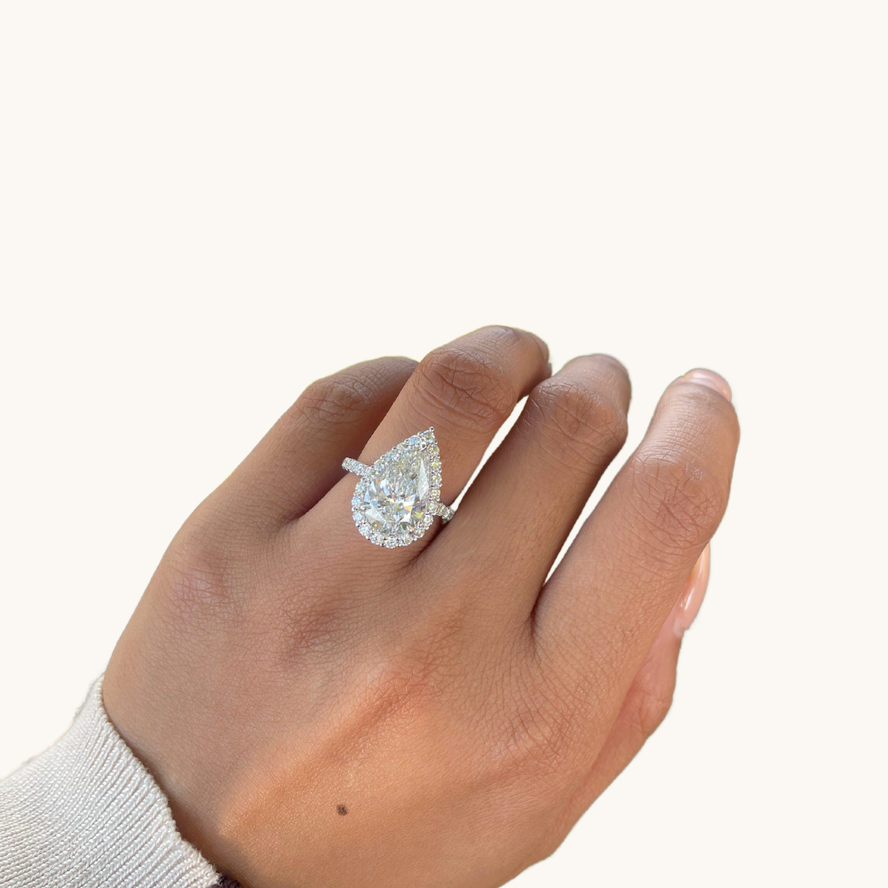 4.08 Pear Lab Diamond Engagement Ring - Happy Jewelers Fine Jewelry Lifetime Warranty