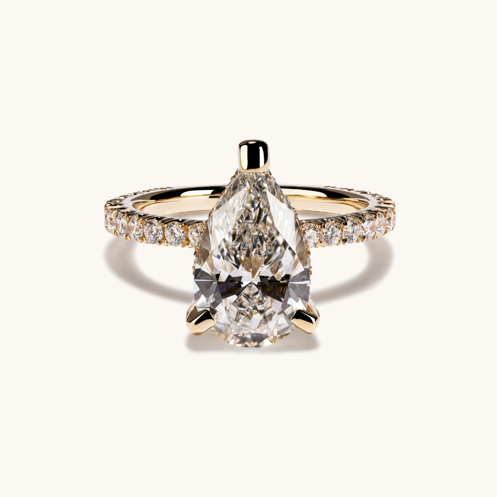 2.53 Pear Lab Diamond Engagement Ring with Hidden Halo - Happy Jewelers Fine Jewelry Lifetime Warranty