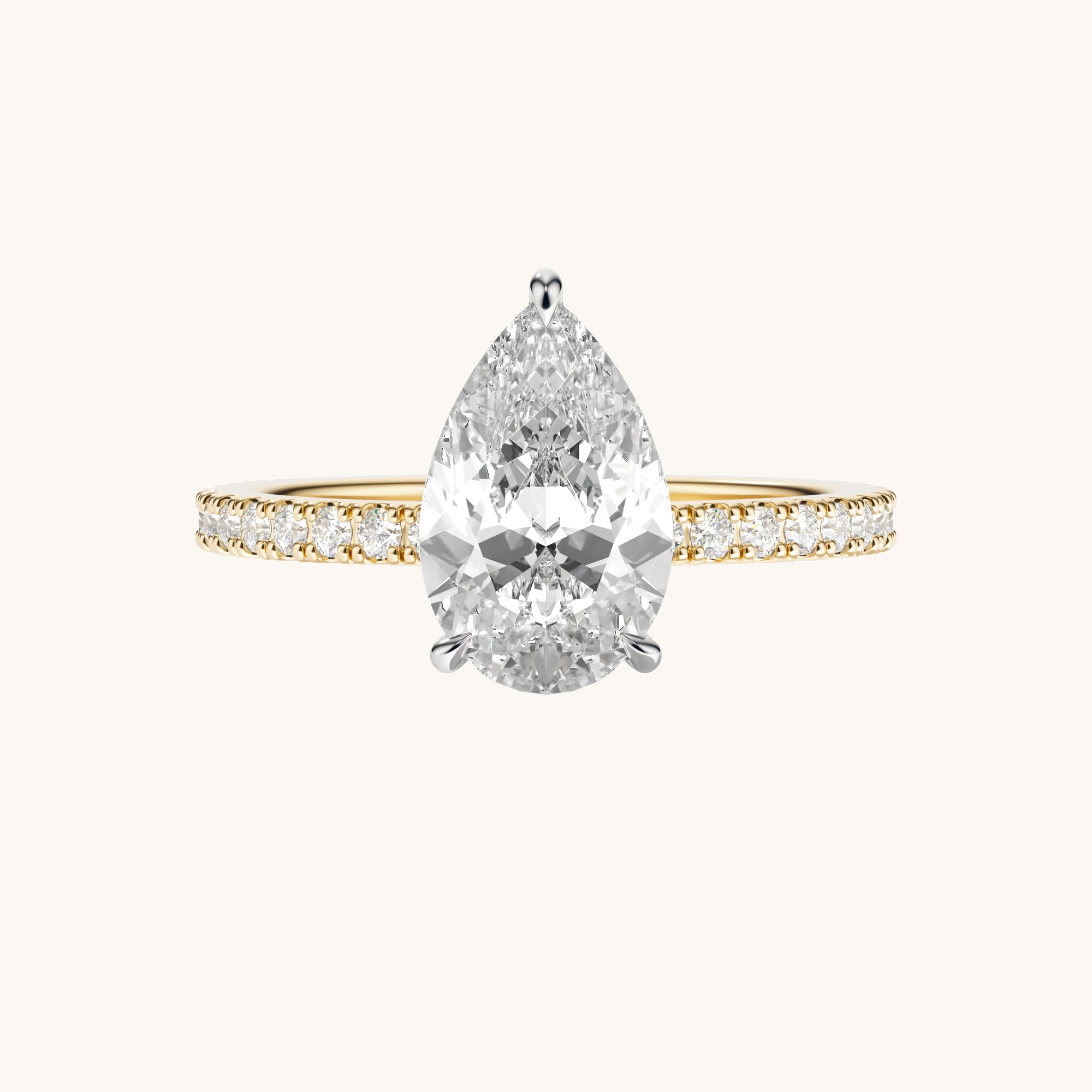 Pear Lab Diamond Engagement Ring with Signature Setting - Happy Jewelers Fine Jewelry Lifetime Warranty