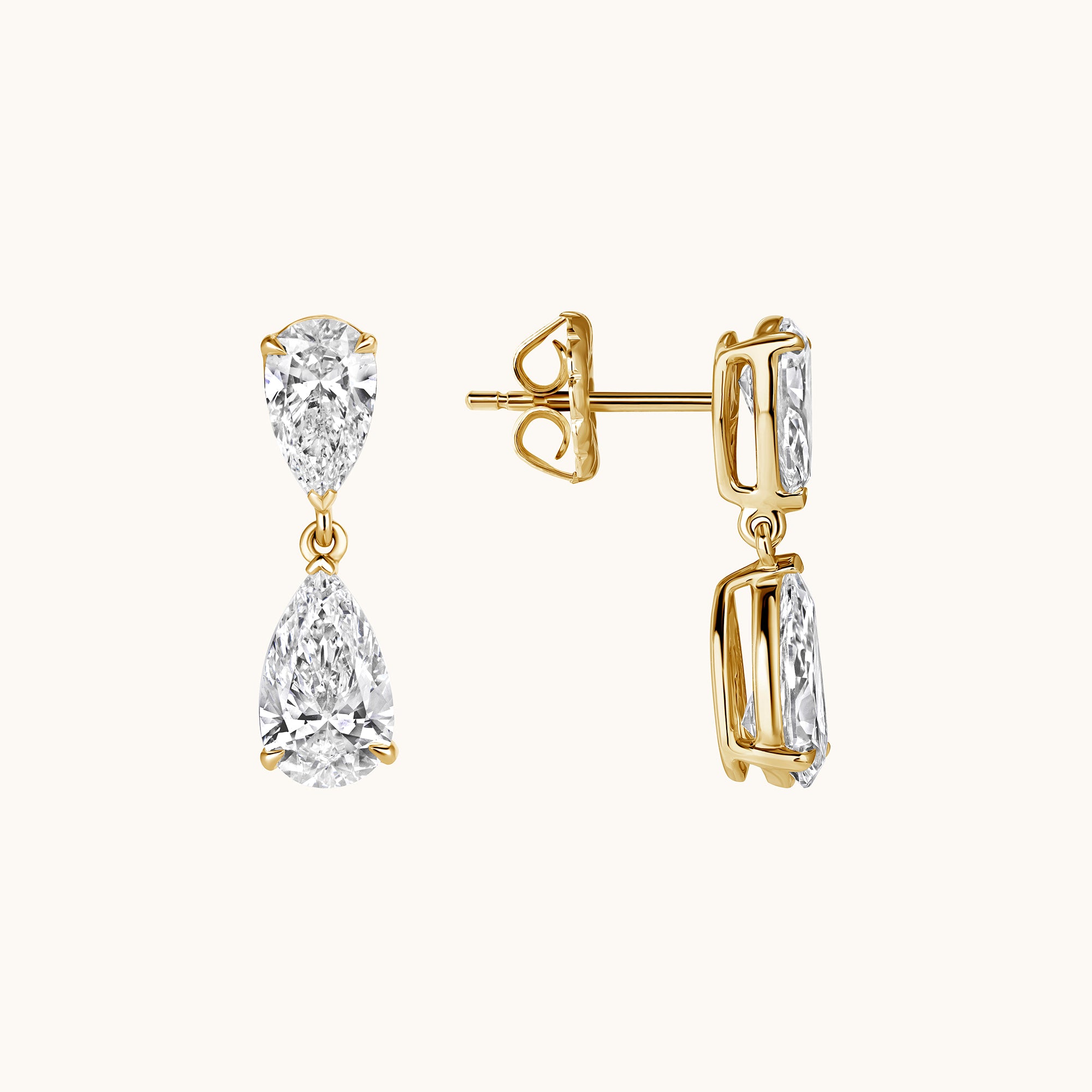 Pear Lab Diamond Tear Drop Earrings - Happy Jewelers Fine Jewelry Lifetime Warranty