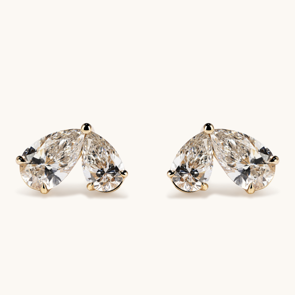 Pear Lab Diamond Toi et Moi Stud Earrings - Happy Jewelers Fine Jewelry Lifetime Warranty