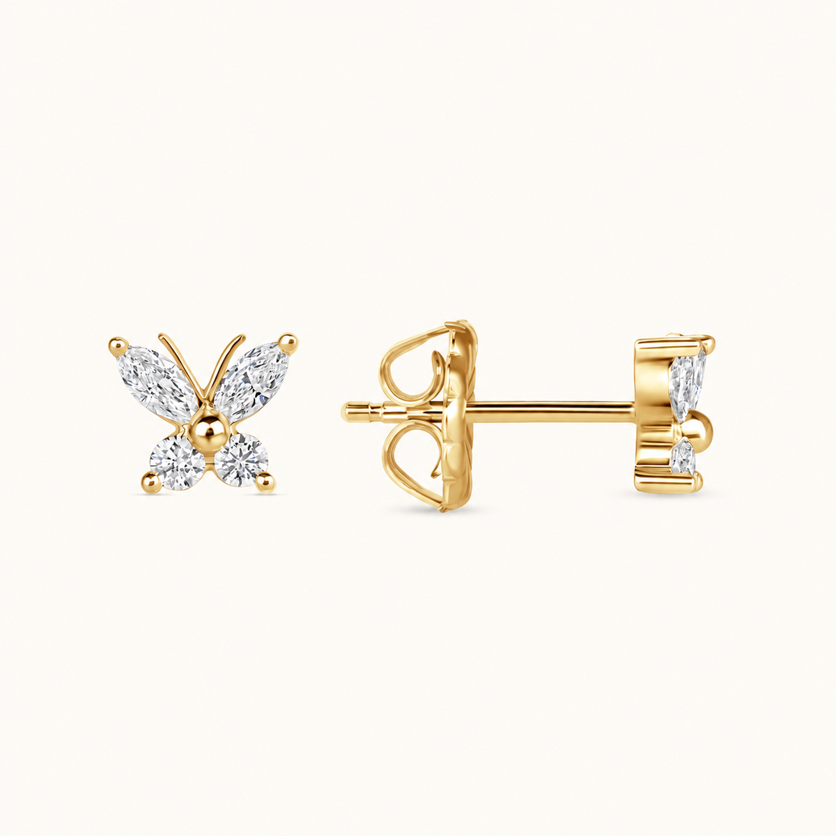 Petite Butterfly Diamond Stud Earrings
