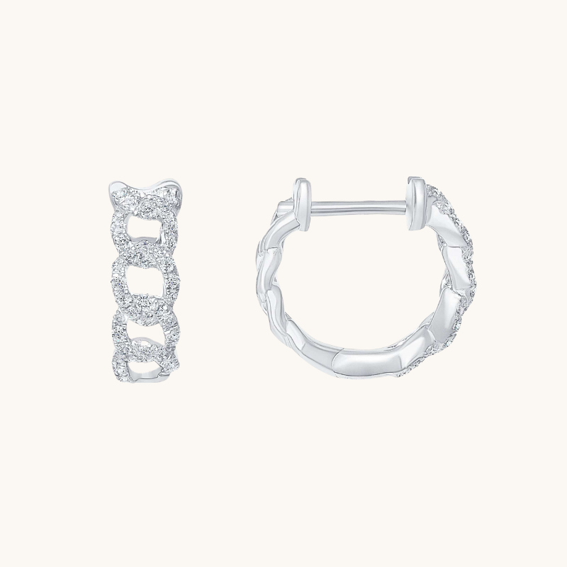 The Gianni Chain Huggie Earrings - Happy Jewelers Fine Jewelry Lifetime Warranty