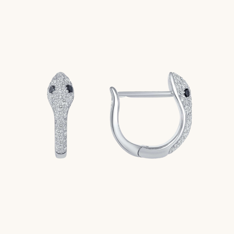 Diamond Snake Huggie Earrings - Happy Jewelers Fine Jewelry Lifetime Warranty