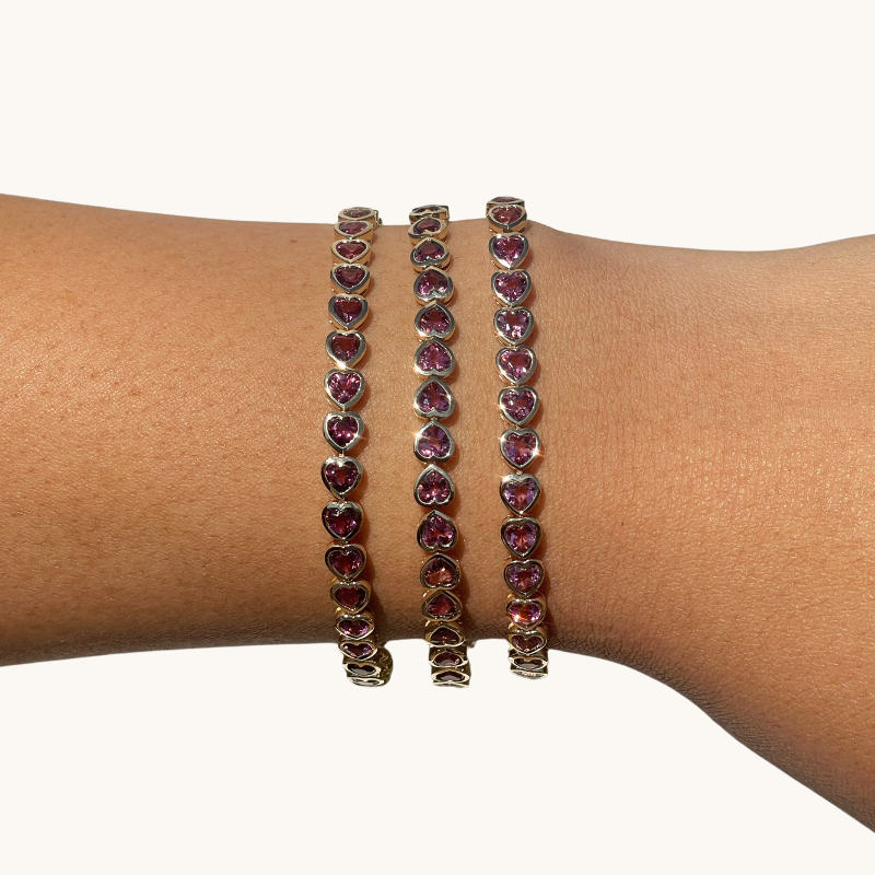 Pink Heart Tennis Bracelet - Happy Jewelers Fine Jewelry Lifetime Warranty