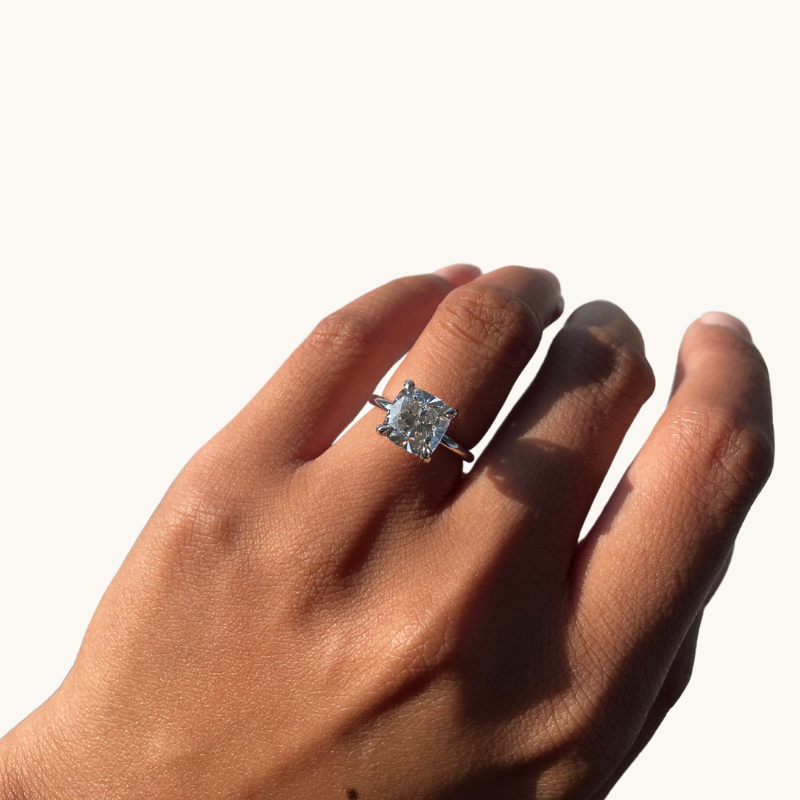 3.11 Cushion Lab Diamond Engagement Ring with Hidden Halo - Happy Jewelers Fine Jewelry Lifetime Warranty