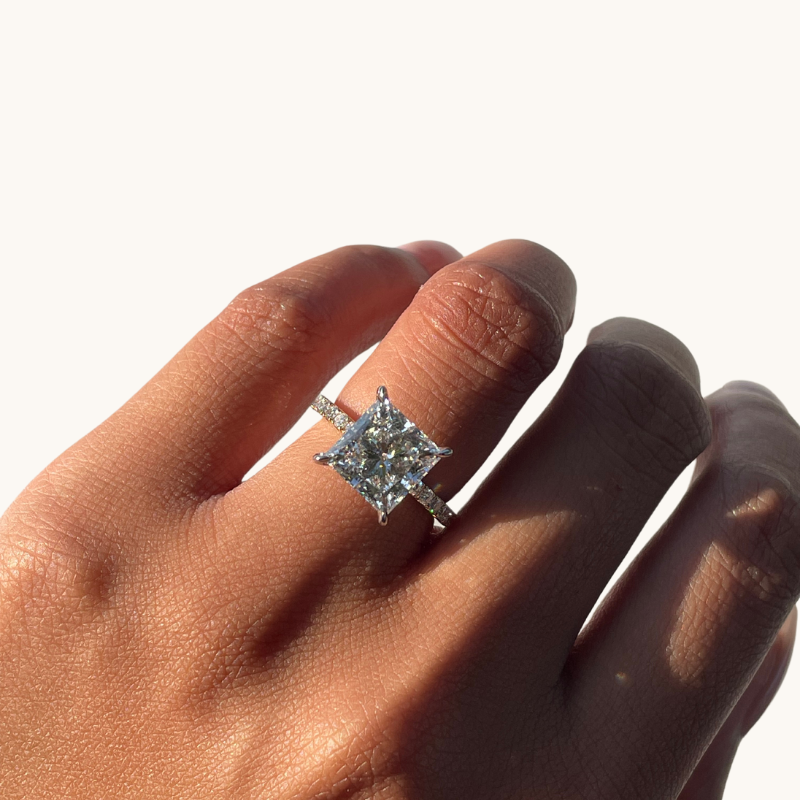 4.18 Princess Lab Diamond Engagement Ring - Happy Jewelers Fine Jewelry Lifetime Warranty