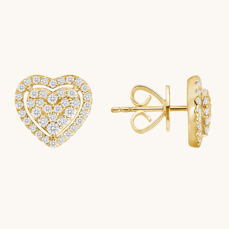 Diamond Heart Halo Earrings - Happy Jewelers Fine Jewelry Lifetime Warranty