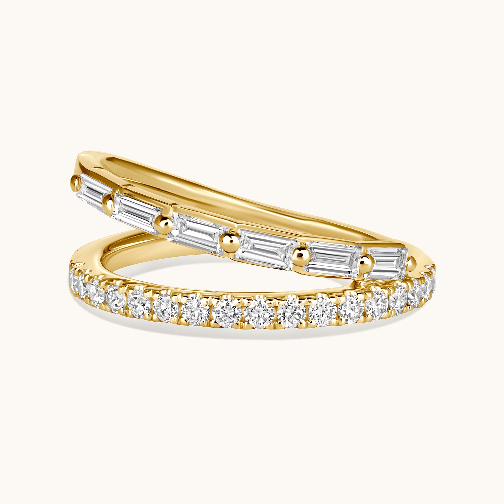 Angled Diamond Wrap Ring