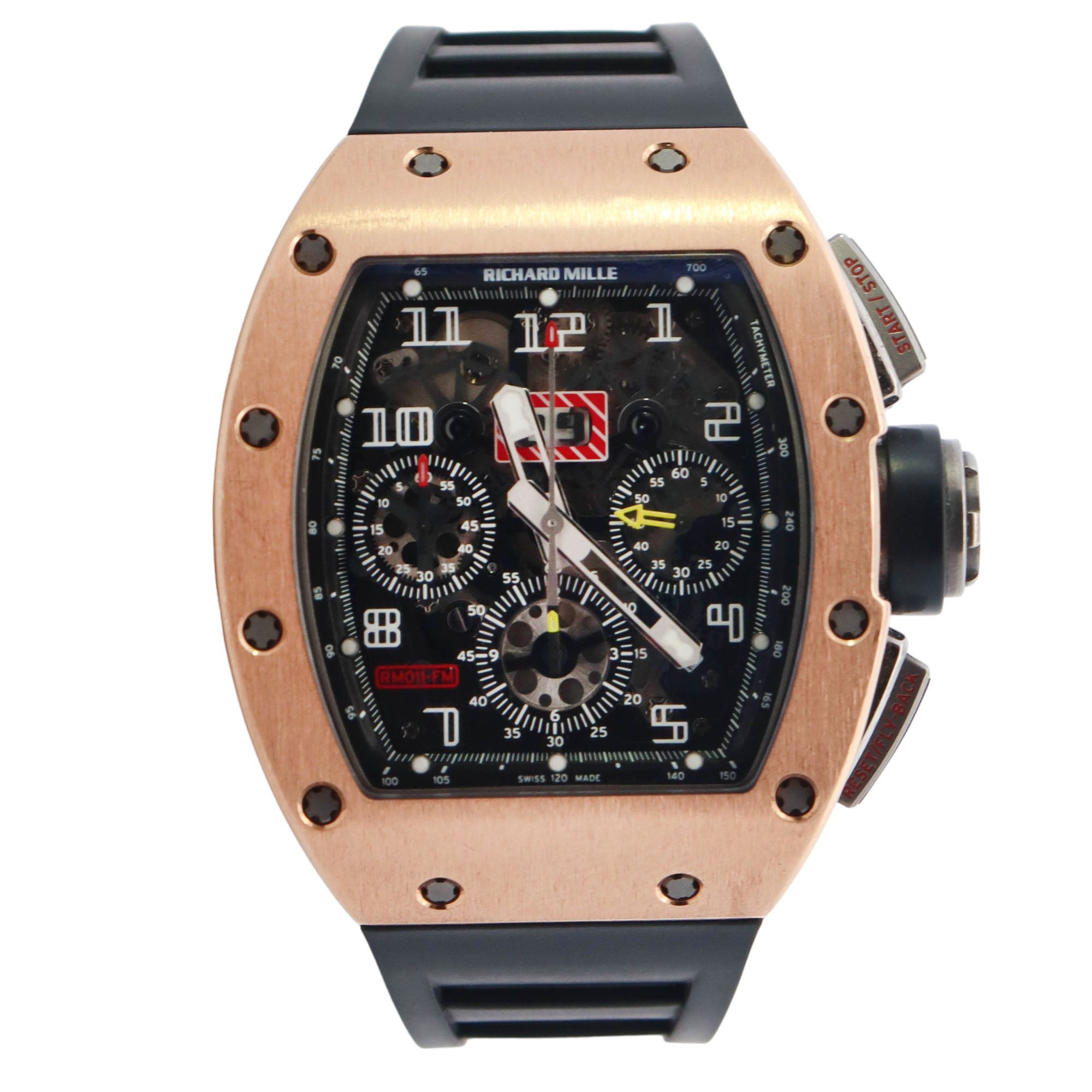 Richard Mille RM011 Rose Gold 41mm x 50mm Skeleton Arabic Dial Watch Reference# RM011 AK RG - Happy Jewelers Fine Jewelry Lifetime Warranty
