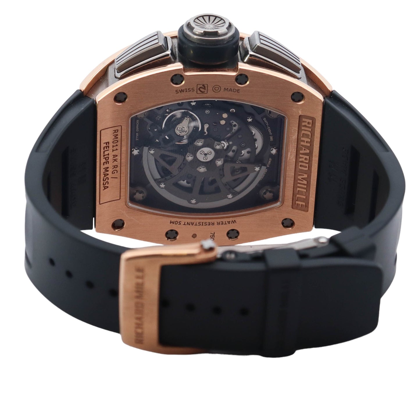Richard Mille RM011 Rose Gold 41mm x 50mm Skeleton Arabic Dial Watch Reference# RM011 AK RG