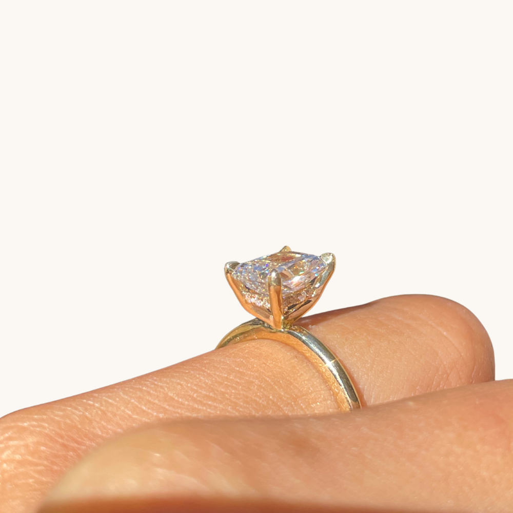 1.78 Radiant Lab Diamond Engagement Ring with Hidden Halo - Happy Jewelers Fine Jewelry Lifetime Warranty
