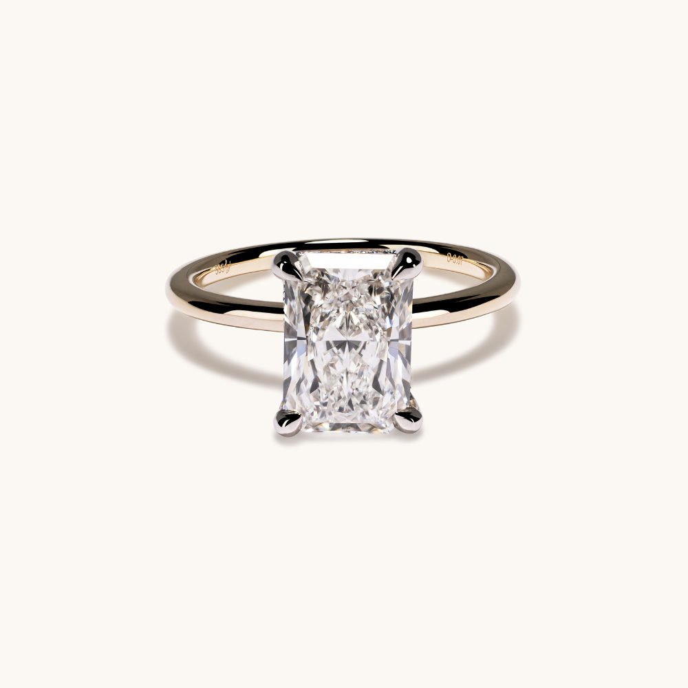 2.60 Radiant Lab Diamond Engagement Ring with Hidden Halo - Happy Jewelers Fine Jewelry Lifetime Warranty