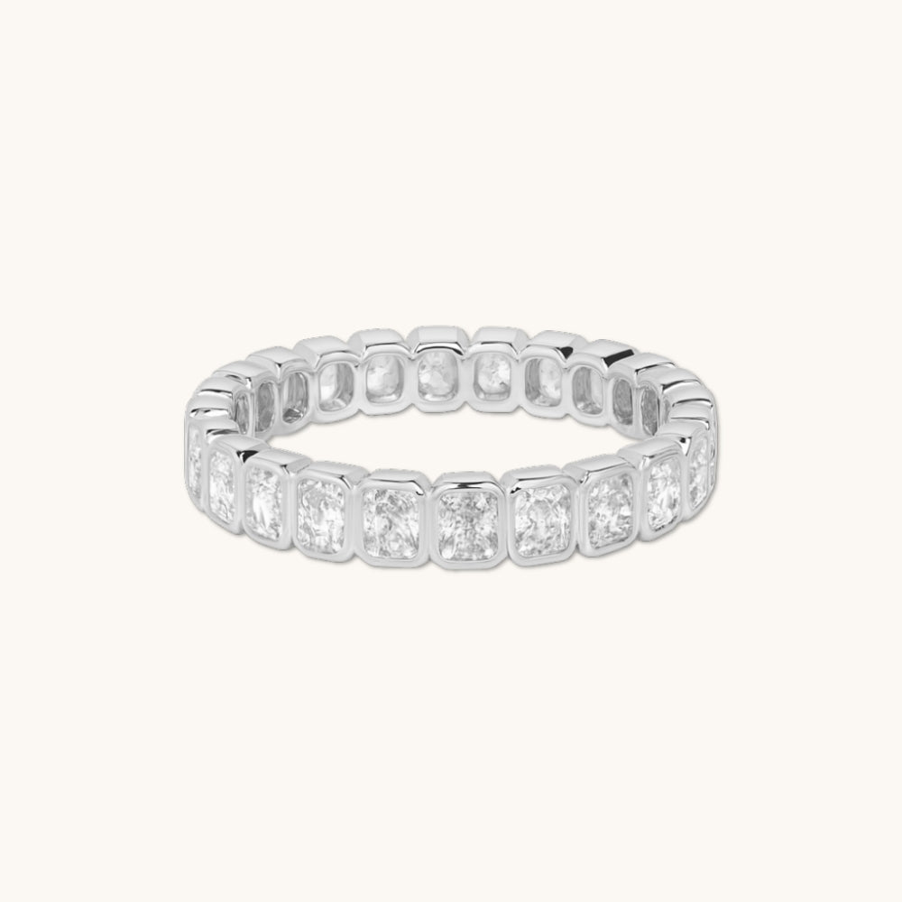 Radiant Diamond Bezel Eternity Band - Happy Jewelers Fine Jewelry Lifetime Warranty