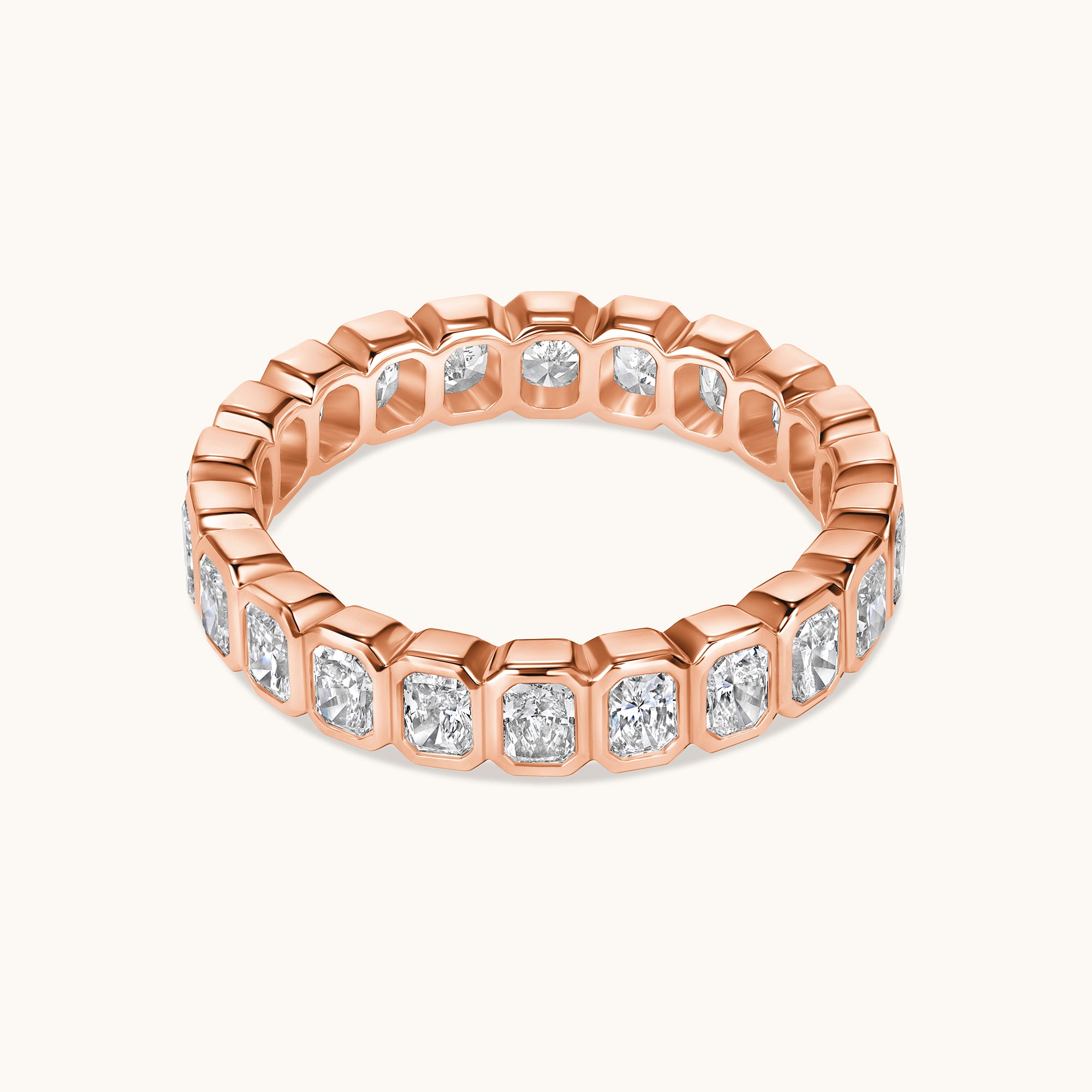 Radiant Diamond Bezel Eternity Band - Happy Jewelers Fine Jewelry Lifetime Warranty
