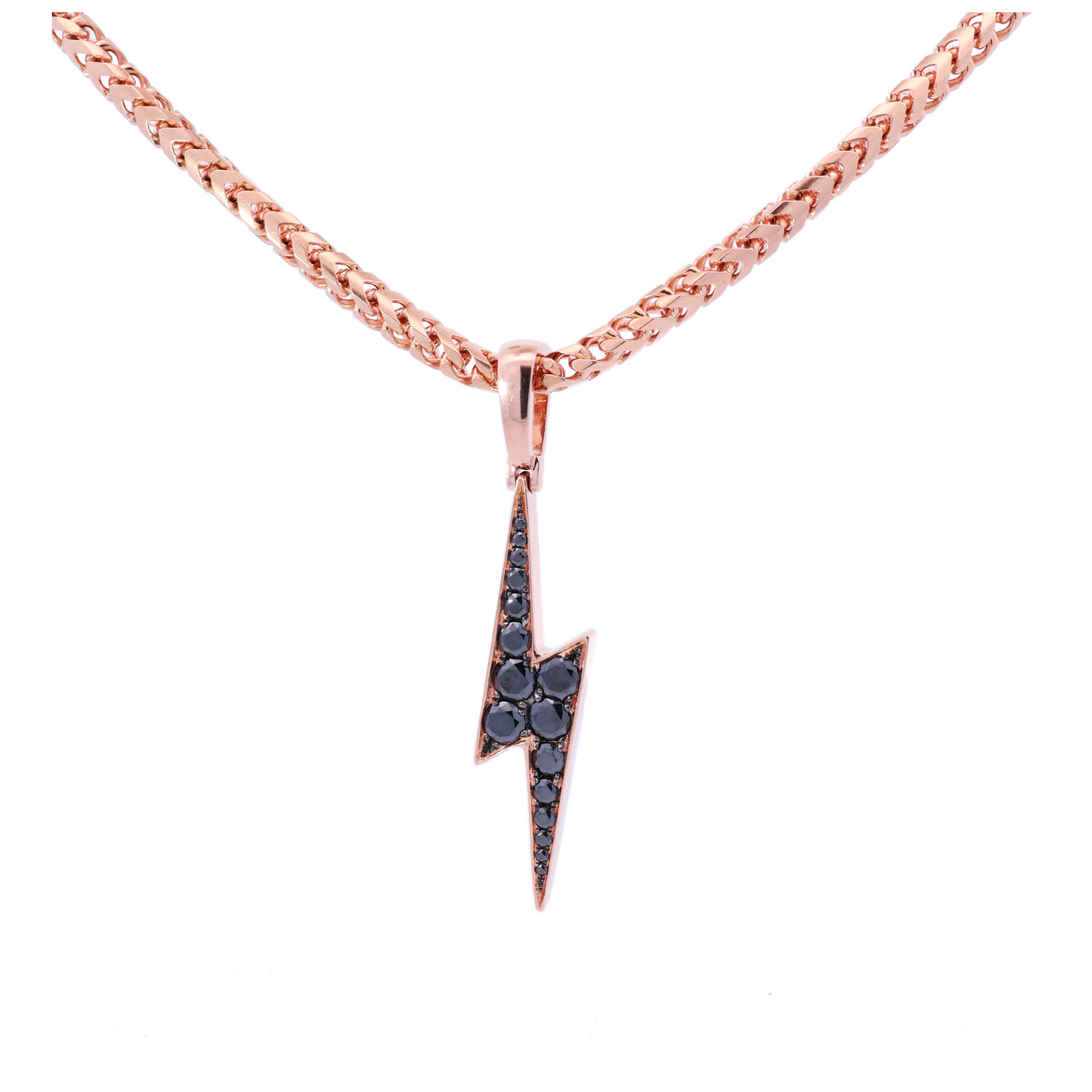 Men's Black Diamond Lightning Bolt Necklace - Happy Jewelers Fine Jewelry Lifetime Warranty
