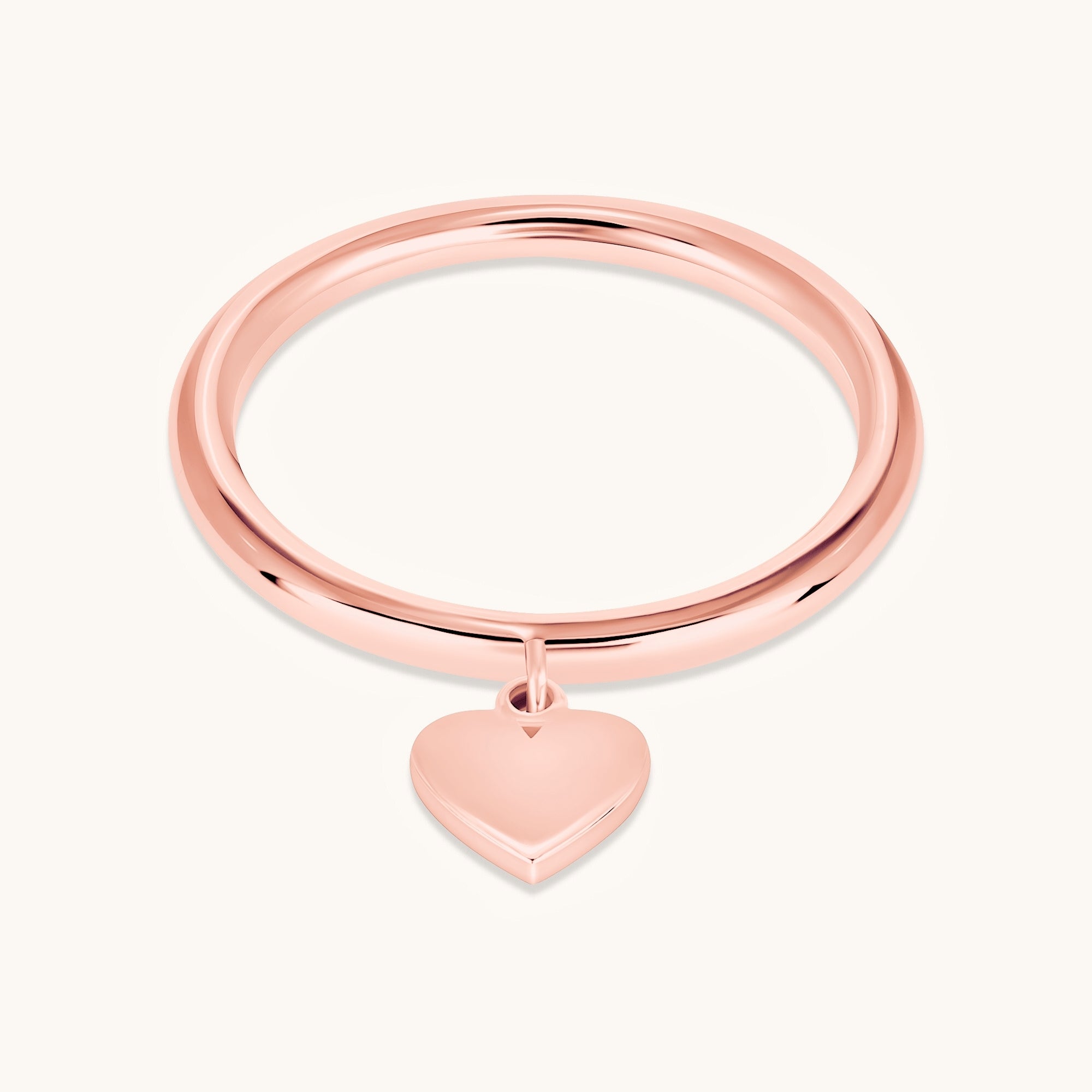 Engravable Heart Charm Ring